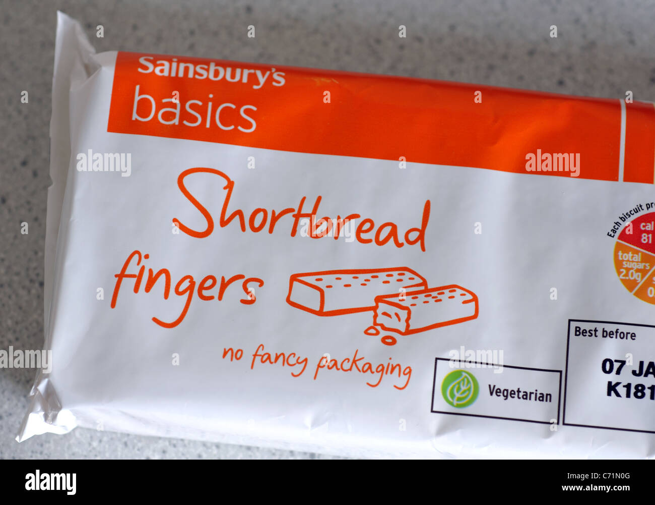 Sainsbury`s basics Shortbread fingers Stock Photo